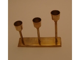 Three candle brass candle holder